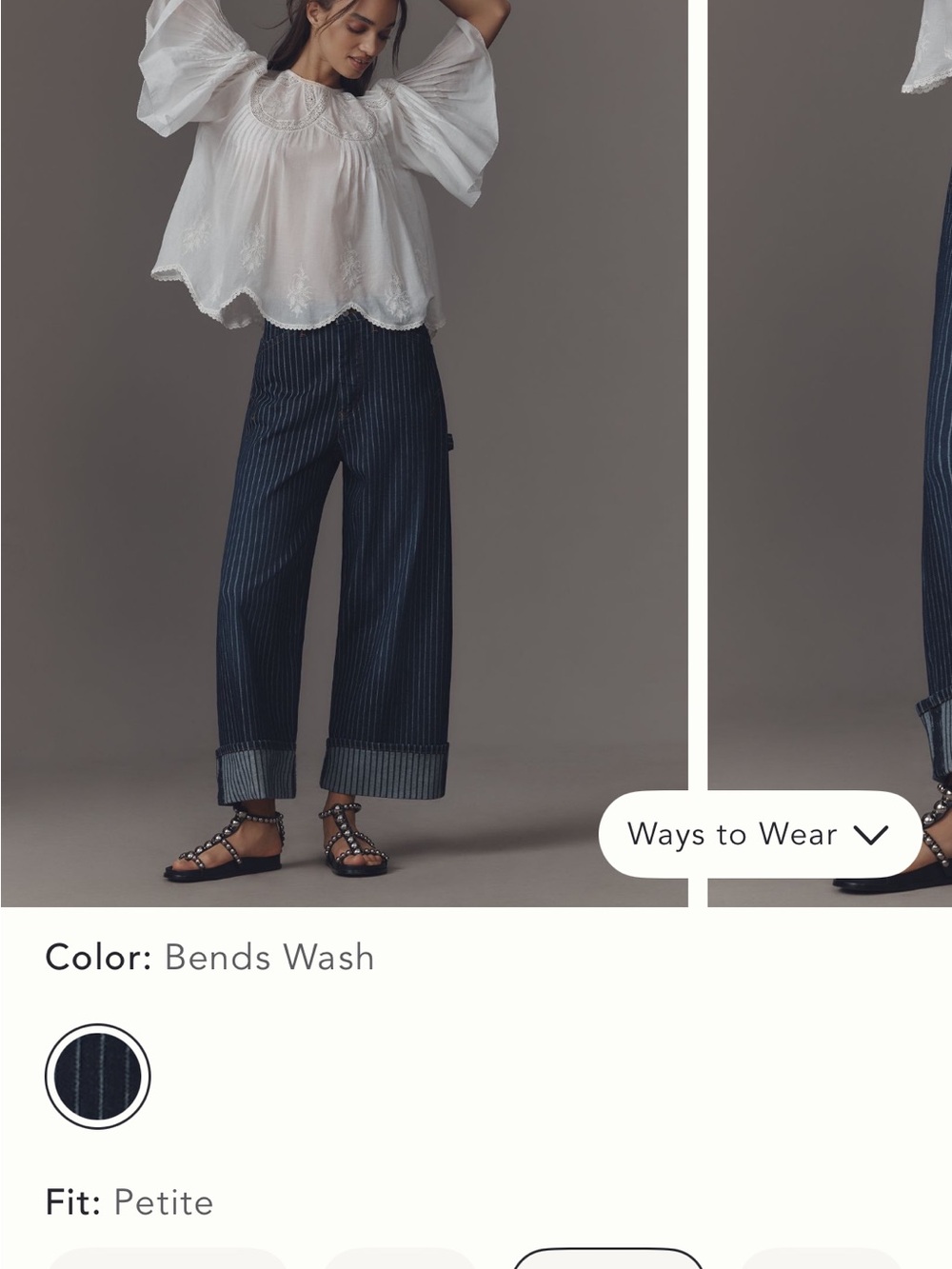 NWT PILCRO ANTHROPOLOGIE RAILROAD KAYDEN CARPENTER JEANS. SIZE 28 PETITE. - Picture 9 of 10